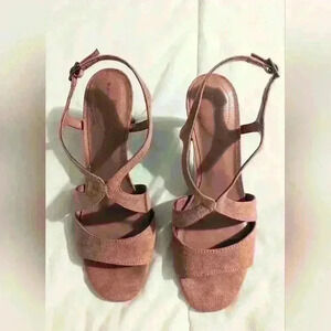 Bandolino Women's Tamar 2 Pink Faux Suede Medium Pink Sling back Size 7.5